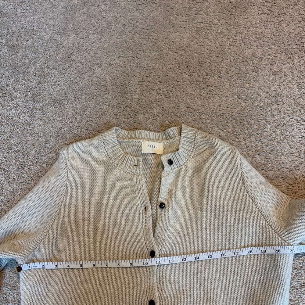 Dissh Foster Chalk Beige Wool Blend Cardigan Sweater Button Down Size Medium - Picture 4 of 7